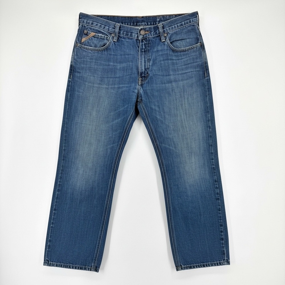 Ariat Mens Jeans Size 34x32 Blue Denim Straight Leg Casual Work Outdoor Chore - Picture 13 of 14